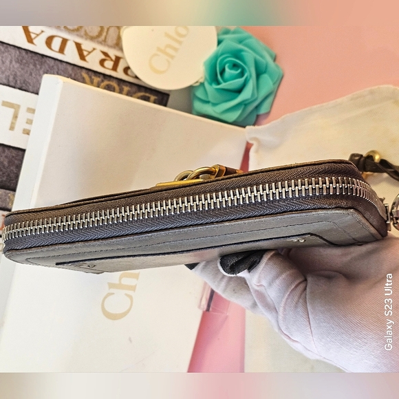 👜 Chloé Paddington Brown Long Wallet 100% Genuine Cow & Lambskin Leather 🔑 - Picture 12 of 16